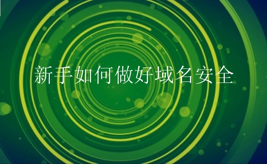 新手如何做好域名安全？有什么方法？