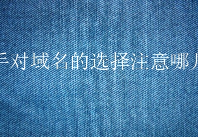 新手对域名的选择注意哪几点？有什么因素影响？