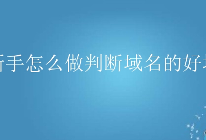 新手怎么做判断域名的好坏？有什么方法？