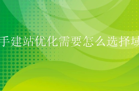 新手建站优化需要怎么选择域名？有什么挑选方法？