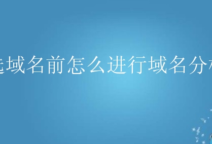 选域名前怎么进行域名分析？有什么方法？