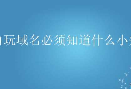 小白玩域名必须知道什么小知识？新手必备域名知识