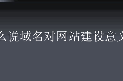 为什么说域名对网站建设意义重大？新手要把握建站域名哪些？