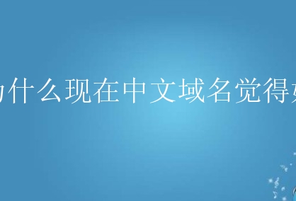 为什么现在中文域名觉得好？使用中文域名有什么好处？