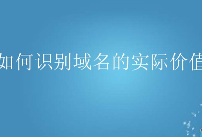 如何识别域名的实际价值？新手需要该怎么做？