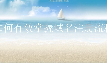 如何有效掌握域名注册流程？新手需要怎么操作？