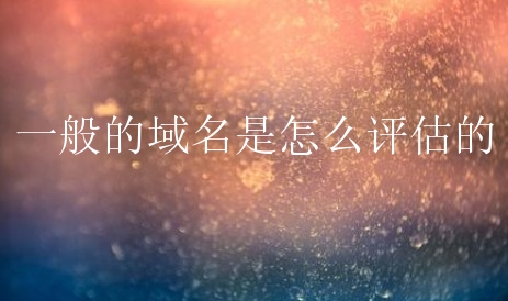 一般的域名是怎么评估的？有什么方法？