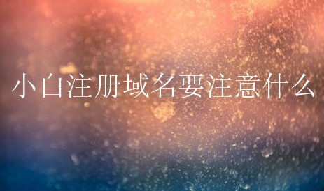 小白注册域名要注意什么？域名有哪些细节？