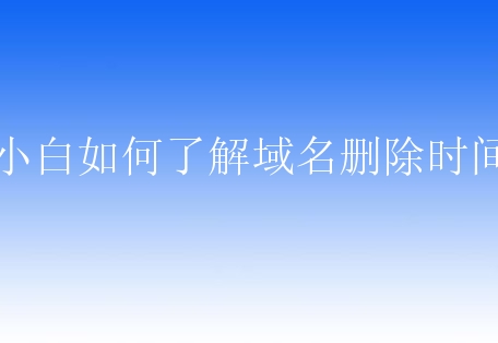 小白如何了解域名删除时间？需要注意哪些？