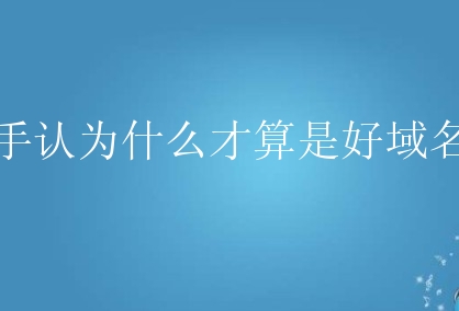 新手认为什么才算是好域名呢？如何了解域名的特性？