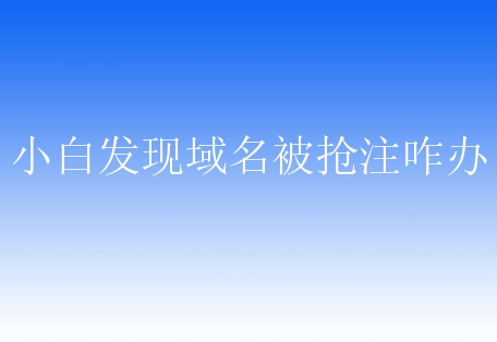 小白发现域名被抢注咋办？如何分析域名抢注？