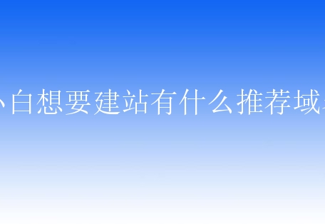 小白想要建站有什么推荐域名？该如何抉择？