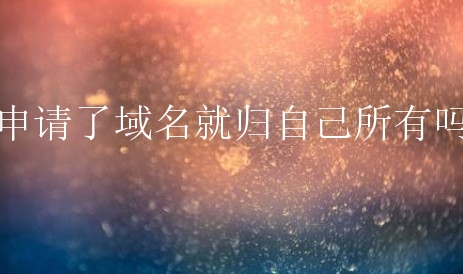 申请了域名就归自己所有吗？新手经常忽略什么？