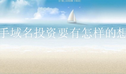 新手域名投资要有怎样的想法？需要怎么做？